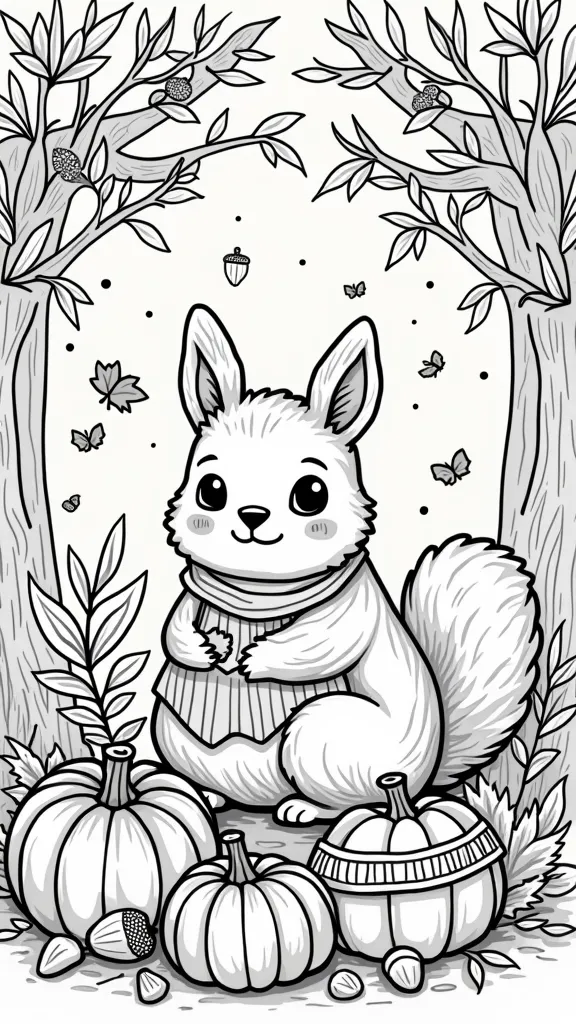 cute autumn coloring pages